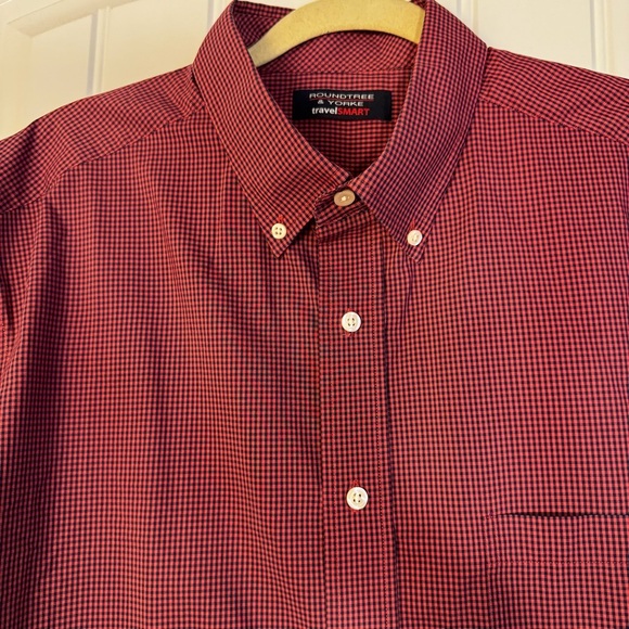 Roundtree & Yorke Red Casual Button Down Shirt - Picture 2 of 6